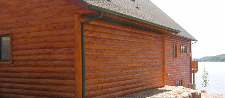 Split Log Siding on a House