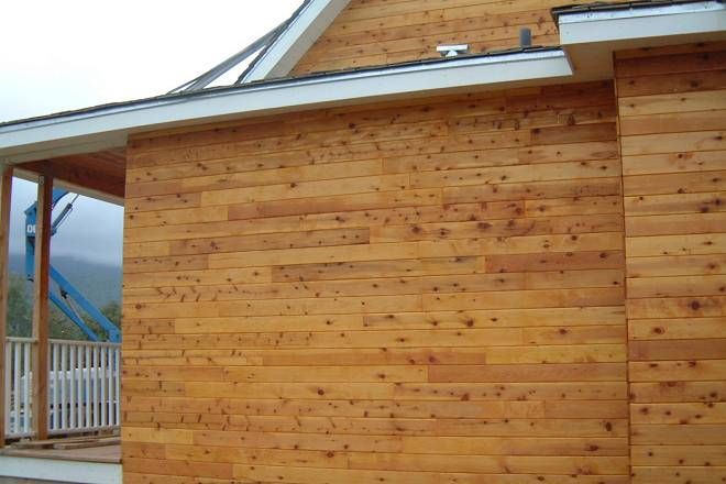 Exposed untreated pine shiplap siding / Pine tar - GreenBuildingAdvisor